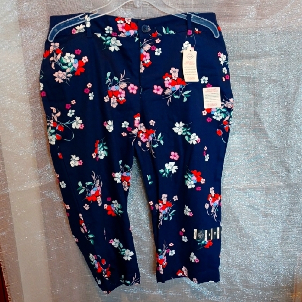 St John's Bay Mid-rise ankle floral pants, 16, NWT